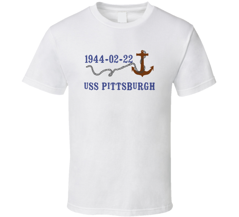 USS Pittsburgh 16124 Anchor Navy Ship TShirt