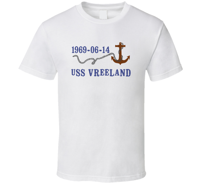 USS Vreeland 25368 Anchor Navy Ship TShirt