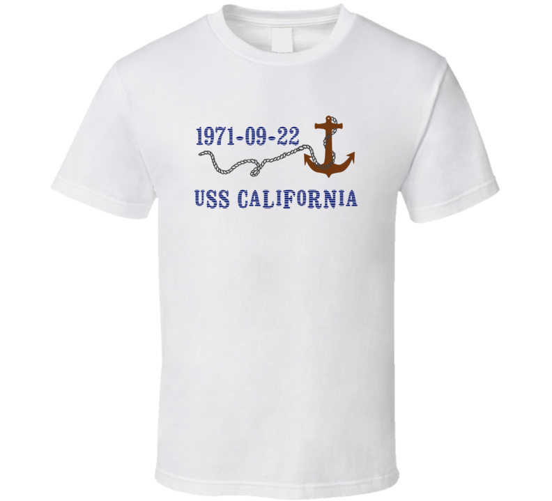 USS California 26198 Anchor Navy Ship TShirt