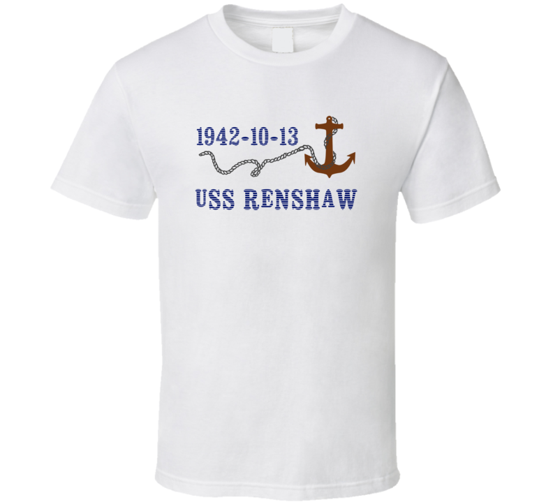 USS Renshaw 15627 Anchor Navy Ship TShirt