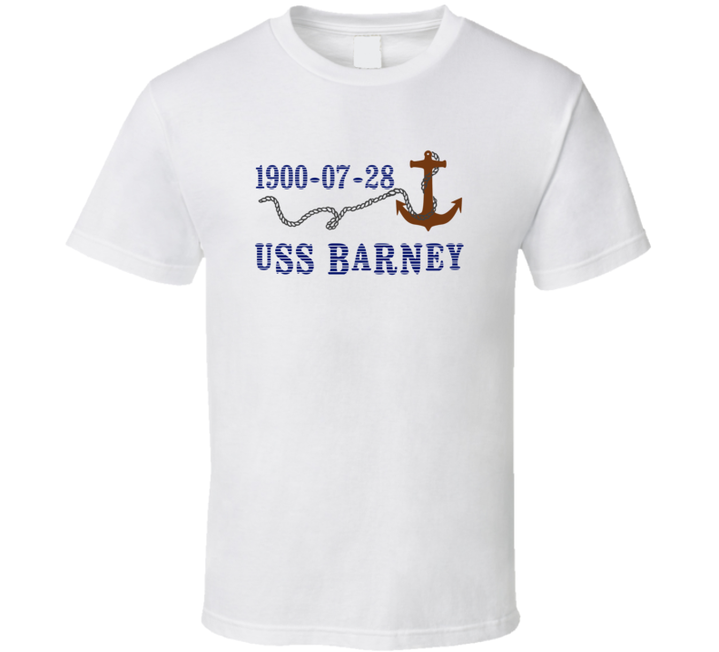 USS Barney 210 Anchor Navy Ship TShirt USS Barney 210 Anchor Navy Ship TShirt