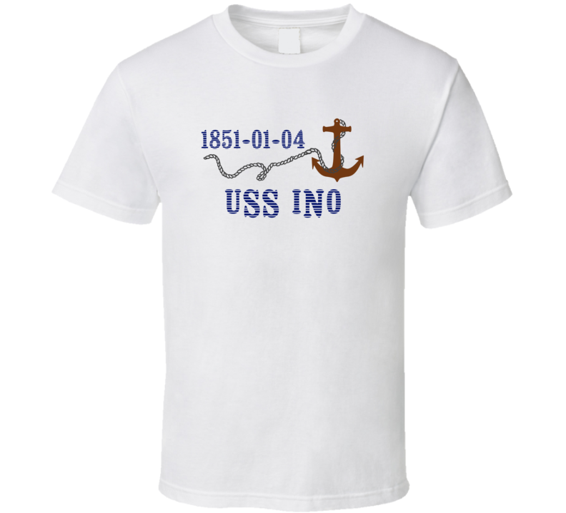 USS Ino 1851-01-04 Anchor Navy Ship TShirt