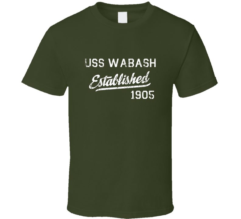 USS Wabash Established 1905 US Navy Grunge T Shirt