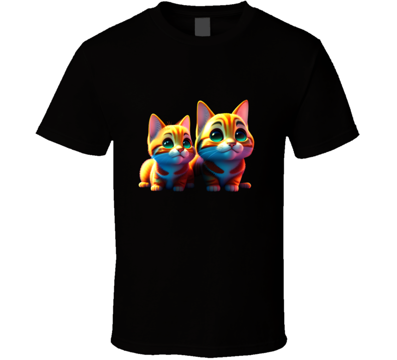 Two Little Happy Cats Facing Their Happiness Future T Shirt