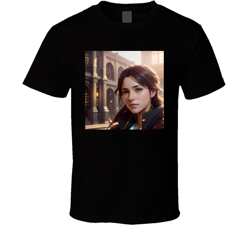 Very Pretty Woman In Castle Fantasy T Shirt