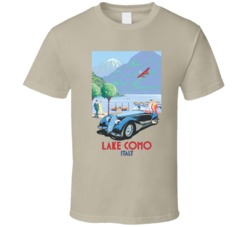 Lake Como Italy Classic Travel Poster Vintage Tshirt 23884499