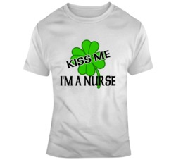 Kiss Me I'm A Nurse Custom Occupation Surname St Patricks Day Clover T Shirt 37447122
