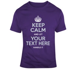 Keep Calm Let Baseball Your Text Here Handle It Purple Grey T Shirt 37465667