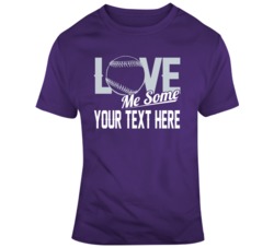 Love Me Some Baseball Purple Grey T Shirt 37522427