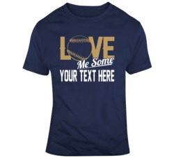 Love Me Some Baseball Navy Gold T Shirt 37522805