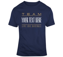 Team Live Love Baseball Navy Gold T Shirt 37529317
