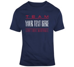 Team Live Love Baseball Navy Red T Shirt 37529320