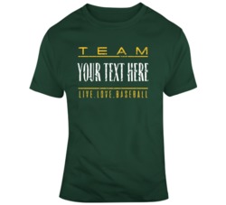 Team Live Love Baseball Green Yellow T Shirt 37529321