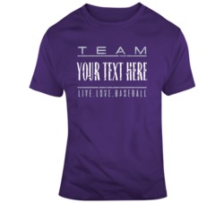 Team Live Love Baseball Purple Grey T Shirt 37529331