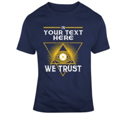 In Hockey We Trust Navy Yellow T Shirt 37530138
