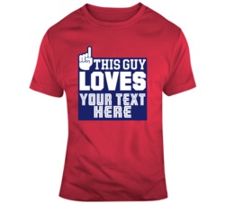 This Guy Loves Hockey Red Navy T Shirt 37530144