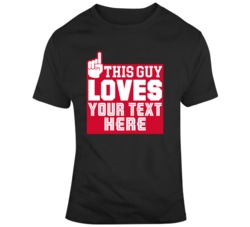 This Guy Loves Hockey Black Red T Shirt 37530149
