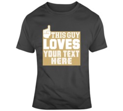 This Guy Loves Hockey Grey Gold T Shirt 37530150