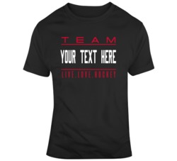 Team Live Love Hockey Black Red T Shirt 37537072