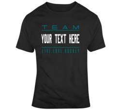 Team Live Love Hockey Black Teal T Shirt 37537075