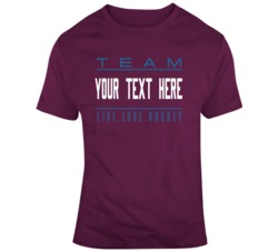 Team Live Love Hockey Burgundy Blue T Shirt 37537082