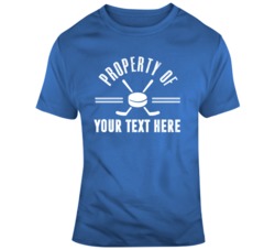 Property Of Hockey Blue White T Shirt 37537095