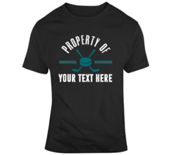 Property Of Hockey Black Teal T Shirt 37537096