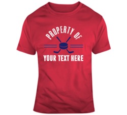 Property Of Hockey Red Navy T Shirt 37537097