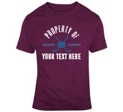 Property Of Hockey Burgundy Blue T Shirt 37537103