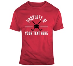 Property Of Hockey Black Red T Shirt 37537168