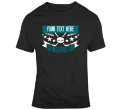 Hockey For President Burgundy Blue T Shirt 37537198