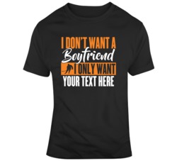 I Don't Want A Boyfriend I Only Want Hockey Black Orange T Shirt 37537750
