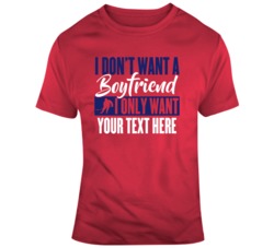 I Don't Want A Boyfriend I Only Want Hockey Red Navy T Shirt 37537755