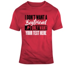 I Don't Want A Boyfriend I Only Want Hockey Black Orange T Shirt 37537780