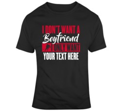 I Don't Want A Boyfriend I Only Want Hockey Black Red T Shirt 37537783