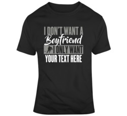 I Don't Want A Boyfriend I Only Want Hockey Black Grey T Shirt 37537785