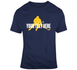 Air Hockey Player Navy Yellow T Shirt 37545002