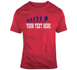 Evolution Of Hockey Player Red Navy T Shirt 37564611