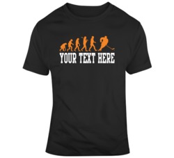Evolution Of Hockey Player Black Orange T Shirt 37564621