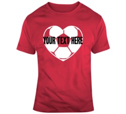 Custom Personalized Text Heart Lover Soccer Ball Football Fan T Shirt 37573926