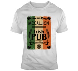 Mccallion Irish Pub Custom Name T Shirt 37575004