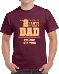 My 2 Favorite Parts Of Being A Dad Custom Kid Names Fathers Day T Shirt 37927875