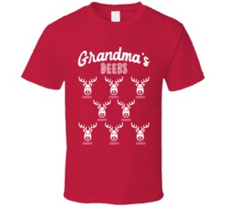 Grandma's Deers Custom Grandchild's Name Christmas T Shirt 38404705