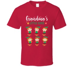 Grandma Little Elves Custom Grandchildren Name Christmas T Shirt 38409317