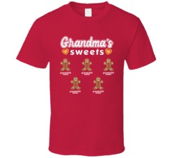 Grandma's Sweets Custom Grandchild Name Christmas T Shirt 38409322
