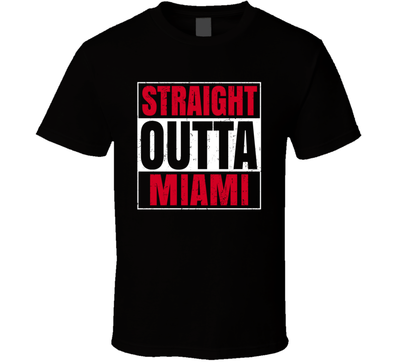 Straight Outta Miami Basketball Team Colors Popular Fan Parody T Shirt