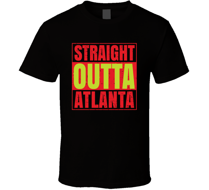 Straight Outta Atlanta Basketball Team Colors Fan Parody T Shirt