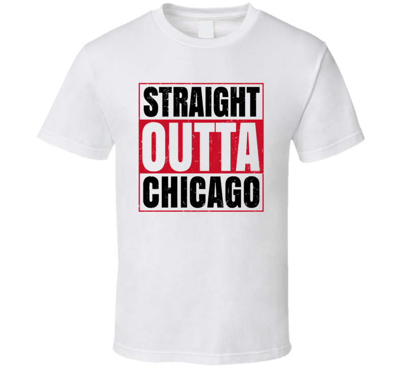 Straight Outta Chicago Hockey Team Colors Popular Fan Parody T Shirt