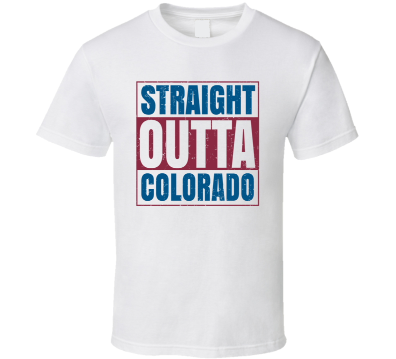 Straight Outta Colorado Hockey Team Colors Popular Fan Parody T Shirt Straight Outta Colorado Hockey Team Colors Popular Fan Parody T Shirt