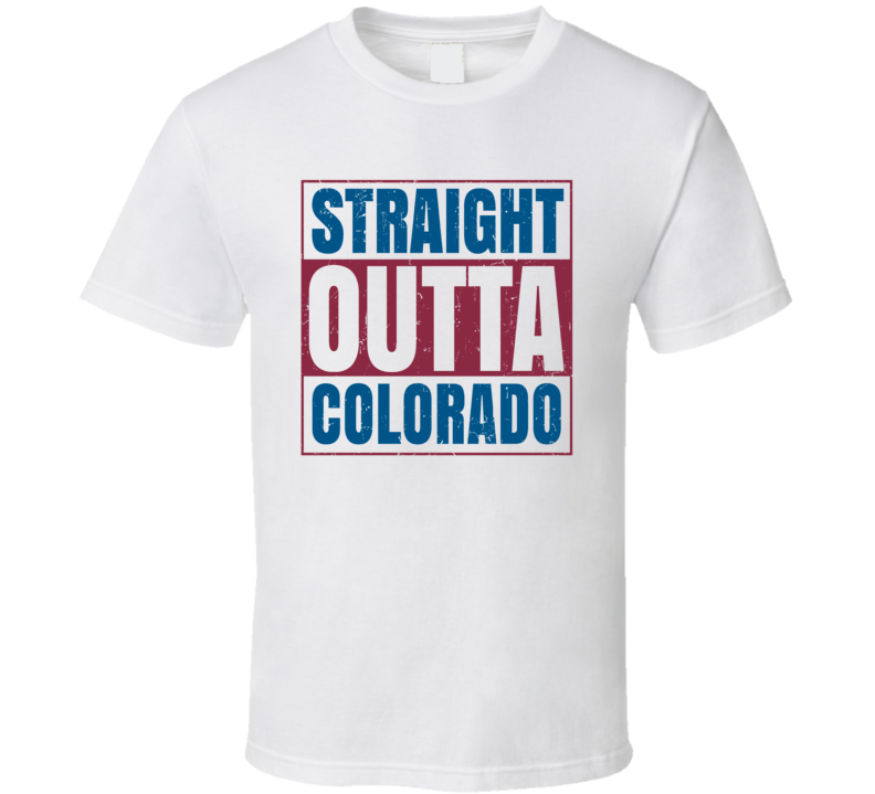 Straight Outta Colorado Hockey Team Colors Popular Fan Parody T Shirt